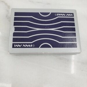 Vintage Pan Am Playing Cards Sealed Deck Navy Silver Airline Memorabilia Retro